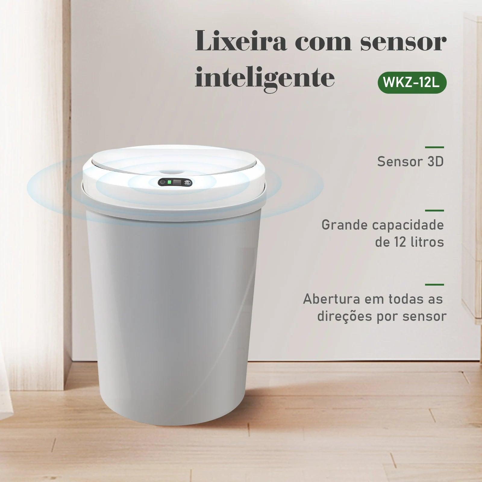 Lixeira Automática inteligente com sensor infravermelho 12 litros lojalkofertas